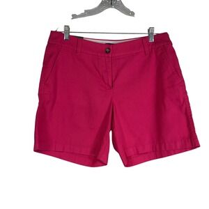 J. Crew Pink Chino Shorts Women Size 8 Flat Front Casual